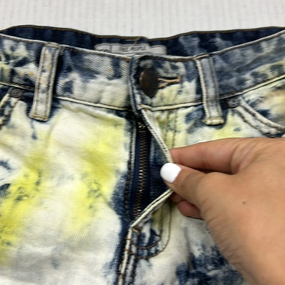 Free people tie dye cut off jean shorts